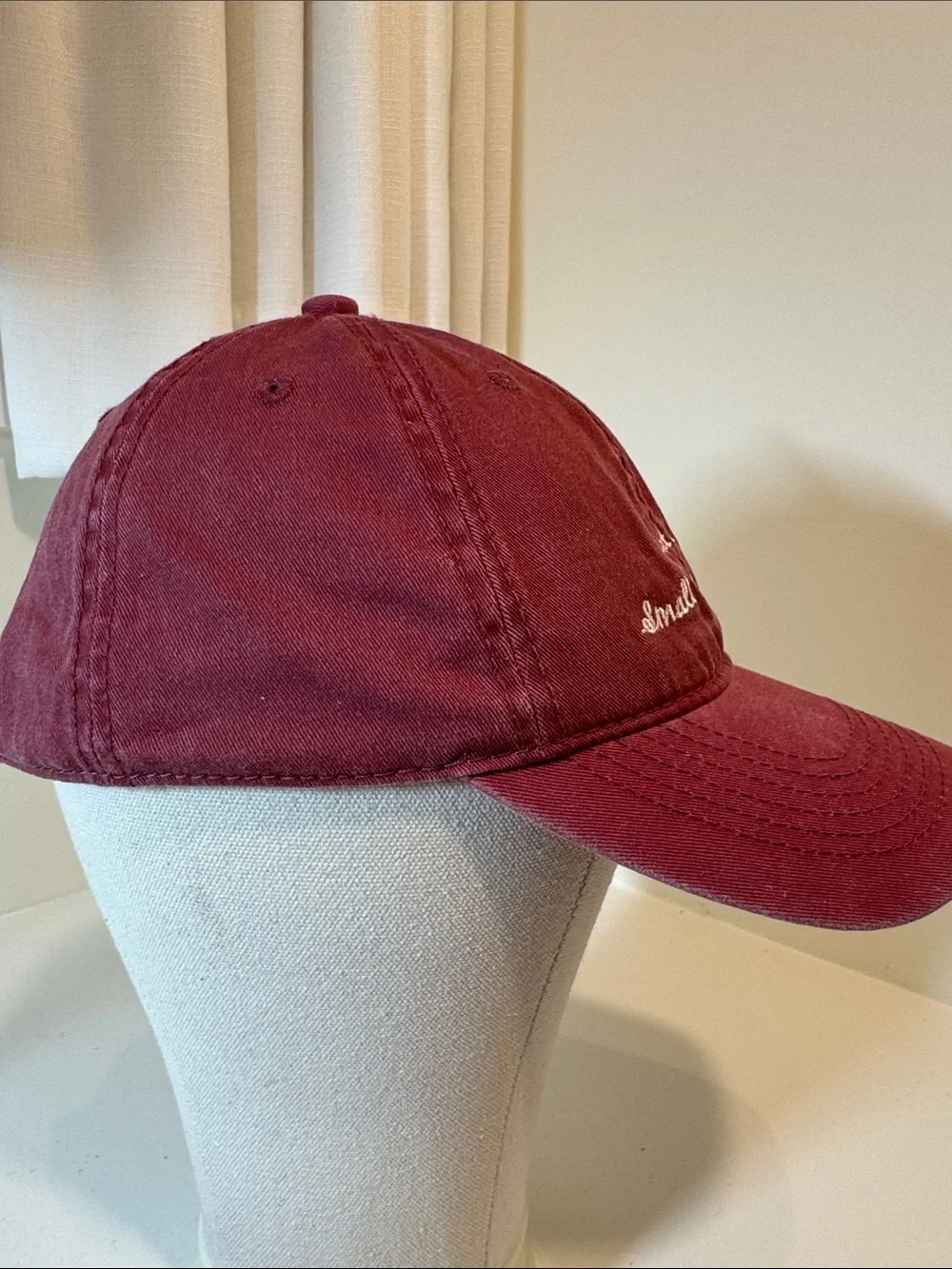 Altar’d State “Just a small town girl” burgundy cotton ball cap. OS.